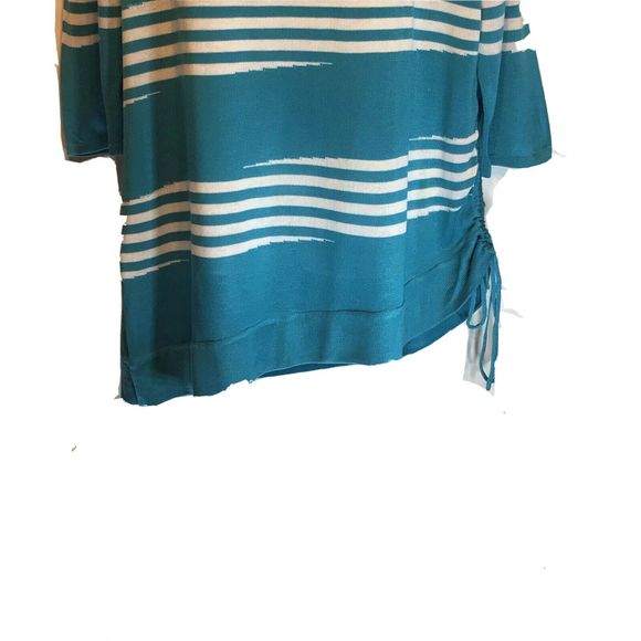 Ashley Stewart Women’s Turquoise Lightweight Sweater Ruching Plus Size 18/20 NEW - Picture 6 of 9